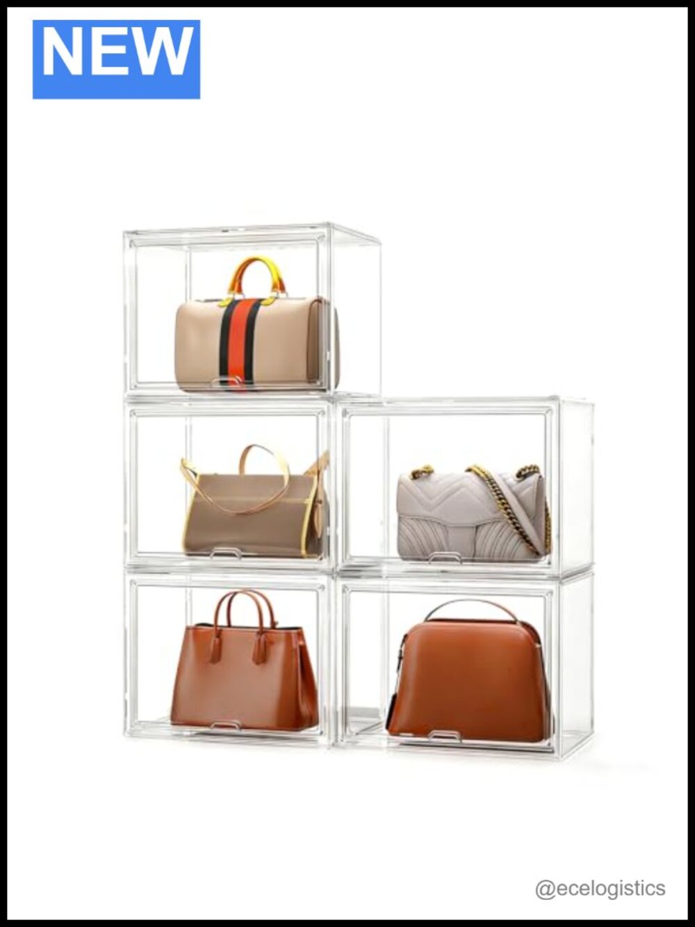 Clear Acrylic Handbag Organizer for Women, Stackable Purse Organizer with
